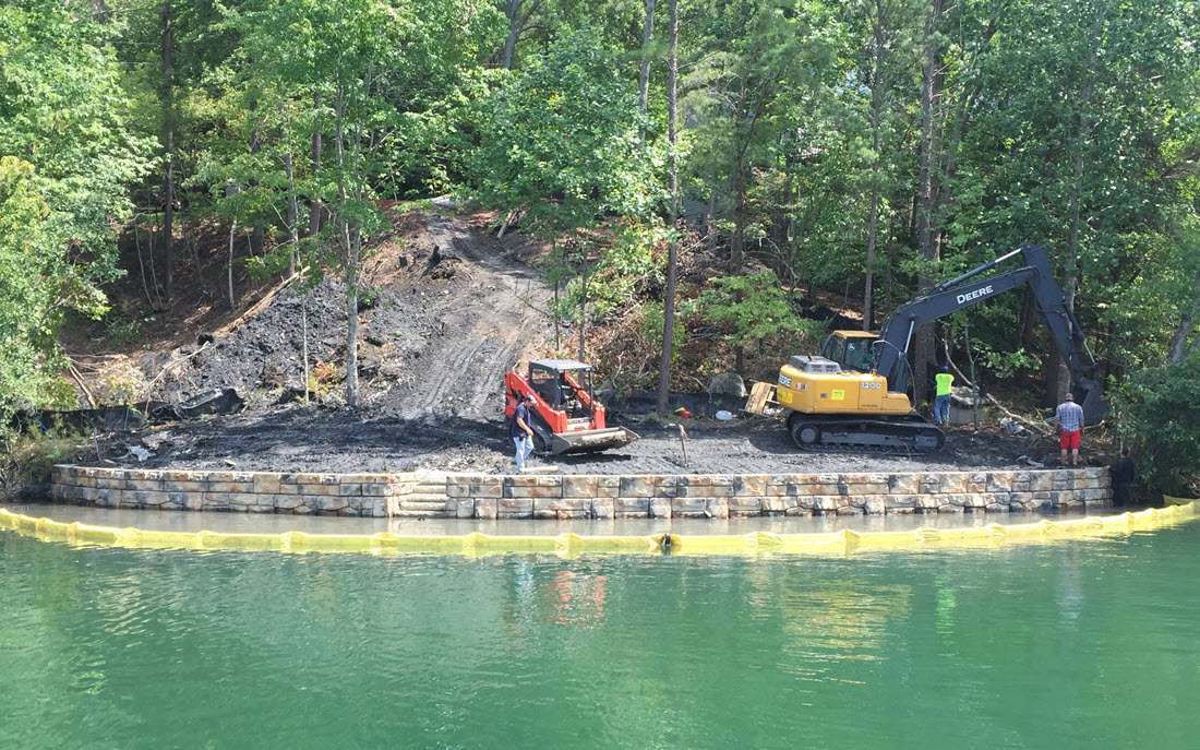 Another Redi-Rock lake wall with steps