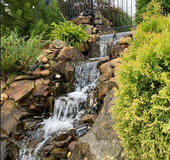 Waterfall feature built for Dawson County homeowner